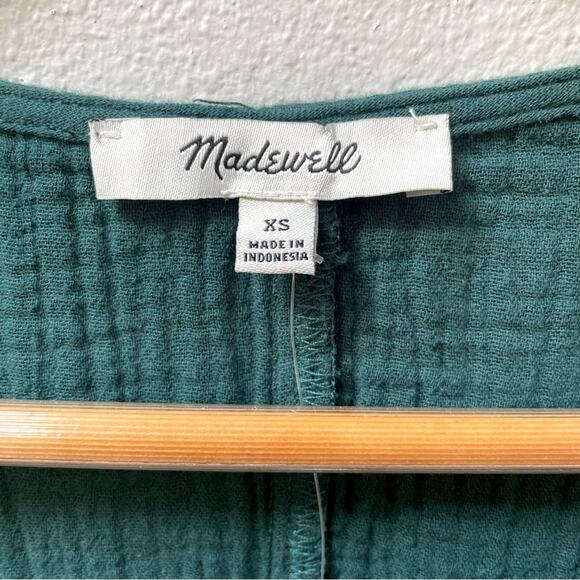 Madewell Lightspun Popover Tiered Mini Dress in Teal Gauzy Dress Women's XS $98 - Picture 6 of 9